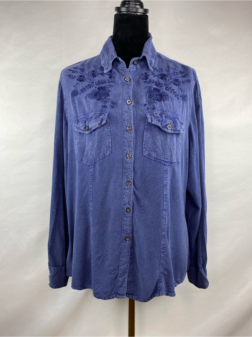 Back In The Saddle Western Floral Embroidered Corset Back Blouse Top Size 1X - Picture 1 of 6